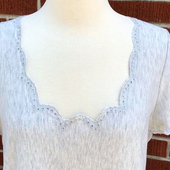 Max Jeans Short Sleeve Tunic T-shirt in Heathered Grey Size Large - Picture 2 of 12